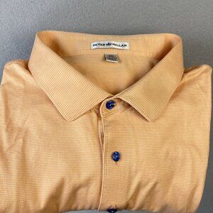 Peter Millar‎ Performance Jersey Polo Men’s XXL Orange Golf Shirt 2XL Cotton EUC